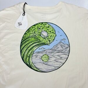 prAna Heritage Graphic LS Tee XXL NWT Chalk YinYang Organic Cotton Shirt